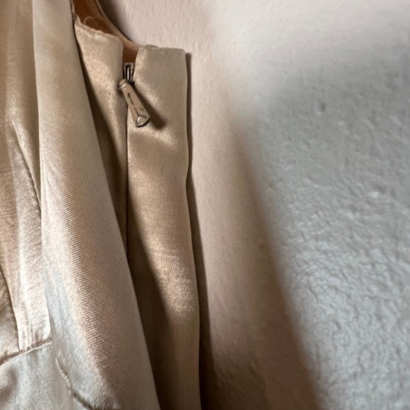 VTG 90s Y2K Satin Maxi Dress Sz Small Champagne Slip Gown Bias Cut Minimalist - Picture 6 of 13